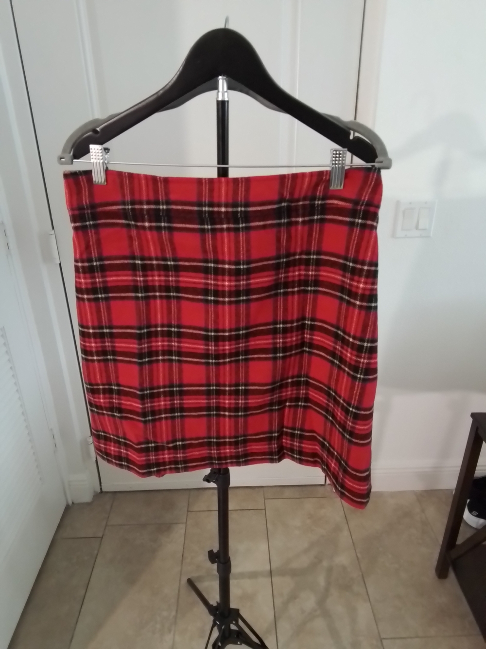 J. Crew Red Black Plaid Mini Skirt